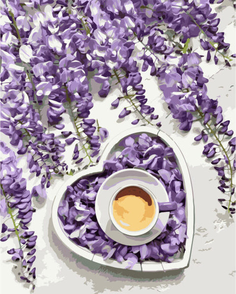 Cafea Inima mov 40x50 cm VA1165