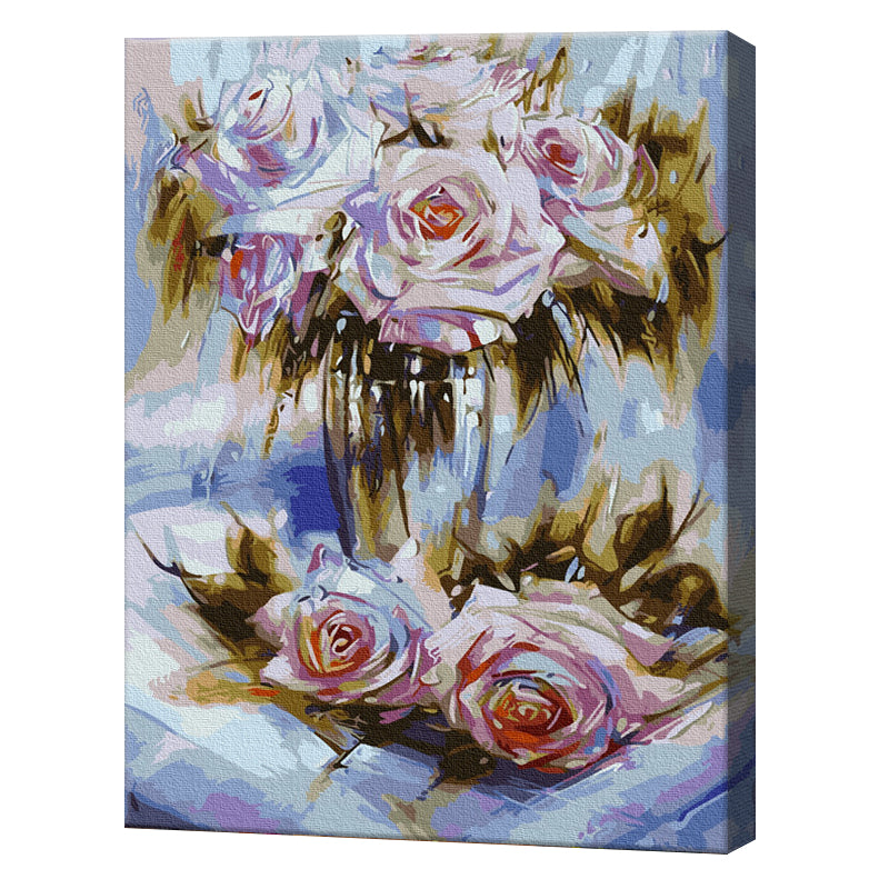 Buchet din trandafiri albi 40x50 cm