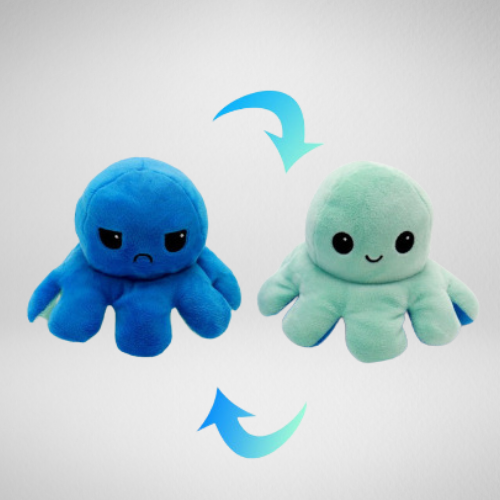 Octopus Plush, Jucărie Reversibilă - Albastru/Blue Marin