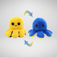 Octopus Plush, Jucărie Reversibilă - Albastru/Galben